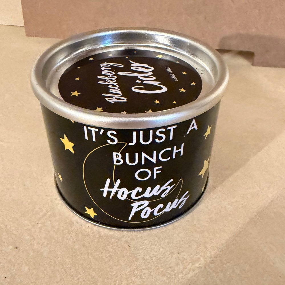 Hocus Pocus Blackberry Cider Scented Candle 4oz Tin Halloween Decor